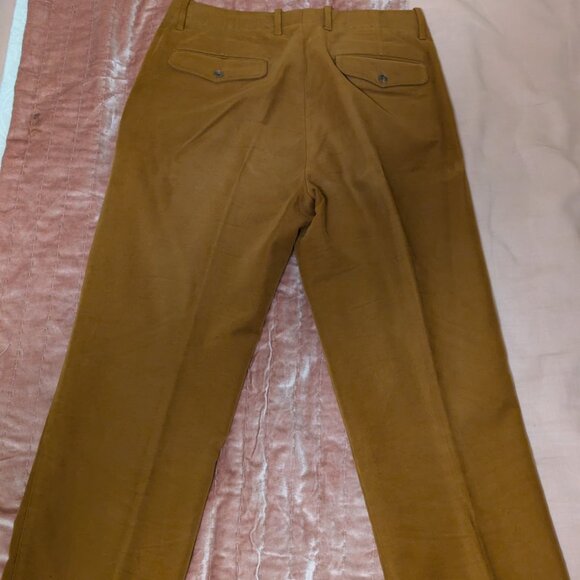 J.Crew Moleskin Pants Tobacco Brown Trouser Cuffed Hem 32x30 - Picture 3 of 4